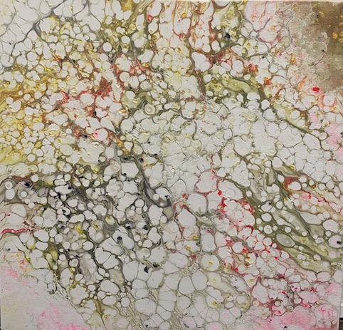 Kylie  Rate | Bubbles 2 | white and green  | McAtamney Gallery and Design Store | Geraldine NZ